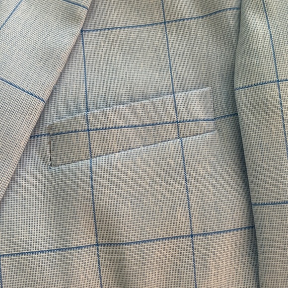 Isaac Mizrahi Light Blue Checkered Kids Blazer - Picture 5 of 6